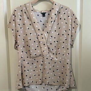 Beige Polka Dot Women's Top